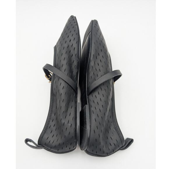 Rag & Bone Spire Perforated Mary Jane Flat Women's Black Leather Size US8.5 EU39 - Picture 7 of 13